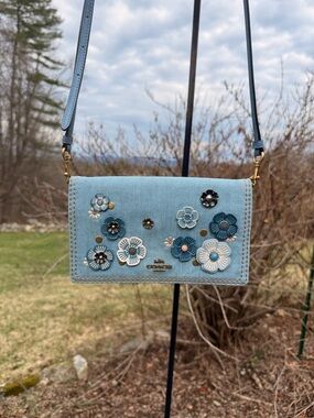 Coach Hayden Denim tea rose  crossbody bag